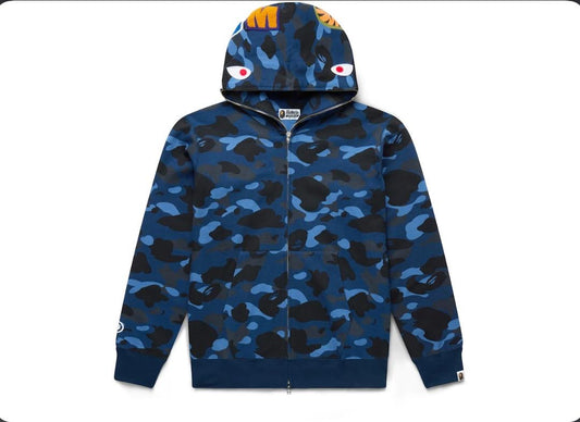 Pull bape blue shark